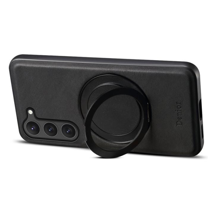 DENIOR - DENIOR Samsung Galaxy S23 Magnetfodral Rotationsstativ Läder PC TPU - Svart