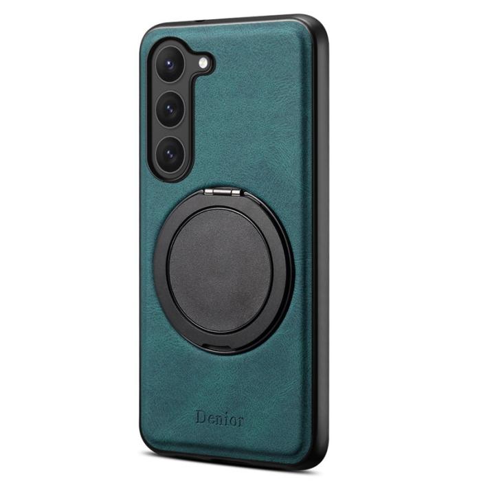 DENIOR - DENIOR Galaxy S23 Magnetiskt Fodral med Ställ i Läder TPU - Blå