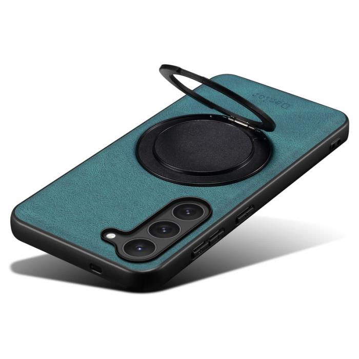 DENIOR - DENIOR Galaxy S23 Magnetiskt Fodral med Ställ i Läder TPU - Blå