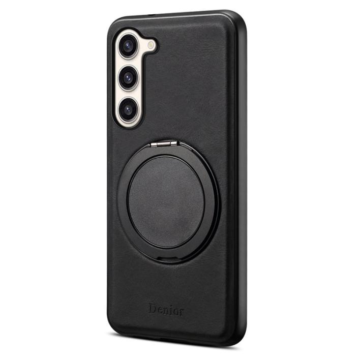 DENIOR - DENIOR Samsung Galaxy S23 Plus Magnetiskt Fodral Läder PC TPU - Svart