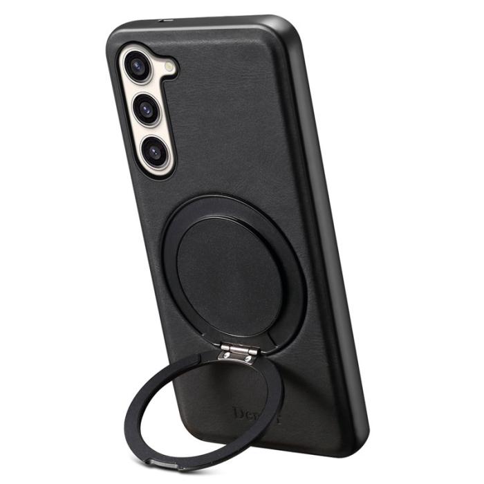 DENIOR - DENIOR Samsung Galaxy S23 Plus Magnetiskt Fodral Läder PC TPU - Svart