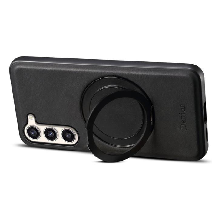DENIOR - DENIOR Samsung Galaxy S23 Plus Magnetiskt Fodral Läder PC TPU - Svart