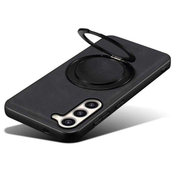 DENIOR - DENIOR Samsung Galaxy S23 Plus Magnetiskt Fodral Läder PC TPU - Svart