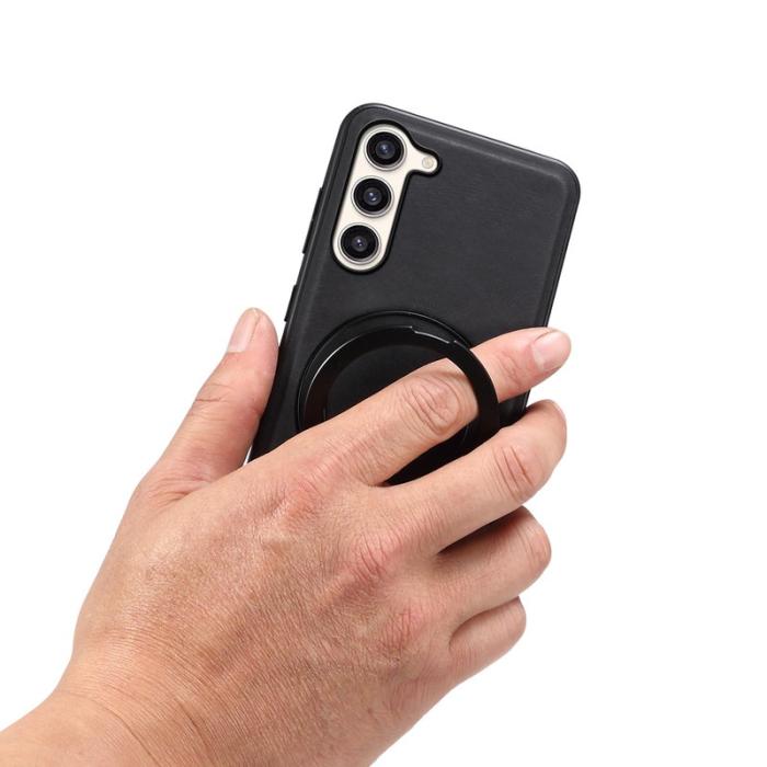 DENIOR - DENIOR Samsung Galaxy S23 Plus Magnetiskt Fodral Läder PC TPU - Svart