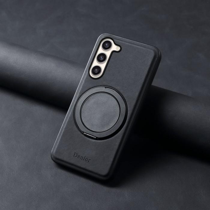 DENIOR - DENIOR Samsung Galaxy S23 Plus Magnetiskt Fodral Läder PC TPU - Svart