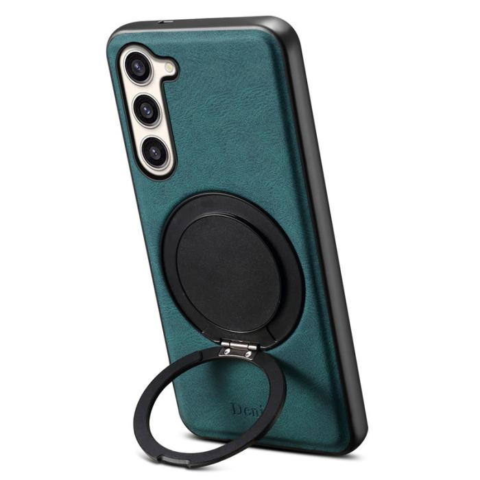 DENIOR - DENIOR Samsung Galaxy S23 Plus Magnetiskt Fodral Läder PC TPU Blå