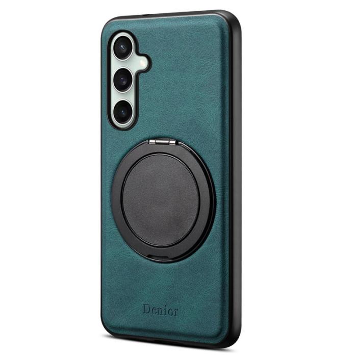 DENIOR - DENIOR A14 Samsung Galaxy S24 FE Magnetfodral Läder PC TPU Blå