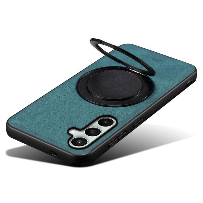 DENIOR - DENIOR A14 Samsung Galaxy S24 FE Magnetfodral Läder PC TPU Blå