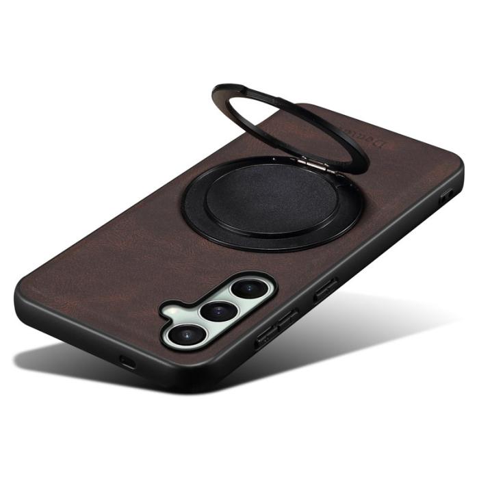 DENIOR - DENIOR Galaxy S24 FE Magnetiskt Fodral Läder PC TPU - Brun