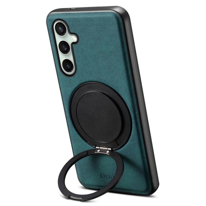 DENIOR - DENIOR A14 Samsung Galaxy S24 Magnetfodral Läder PC TPU Blå