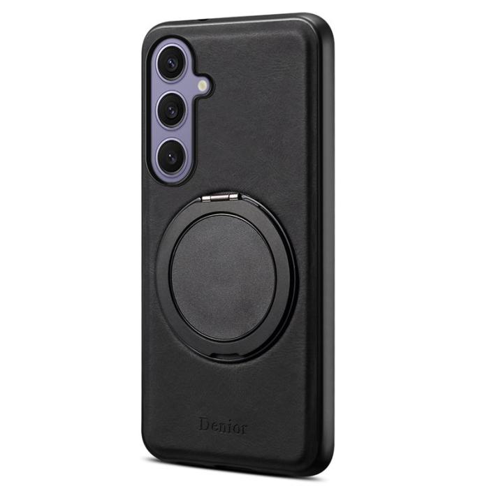 DENIOR - DENIOR Samsung Galaxy S24 Plus Magnetiskt Fodral Läder PC TPU - Svart