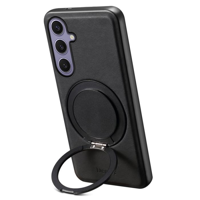 DENIOR - DENIOR Samsung Galaxy S24 Plus Magnetiskt Fodral Läder PC TPU - Svart