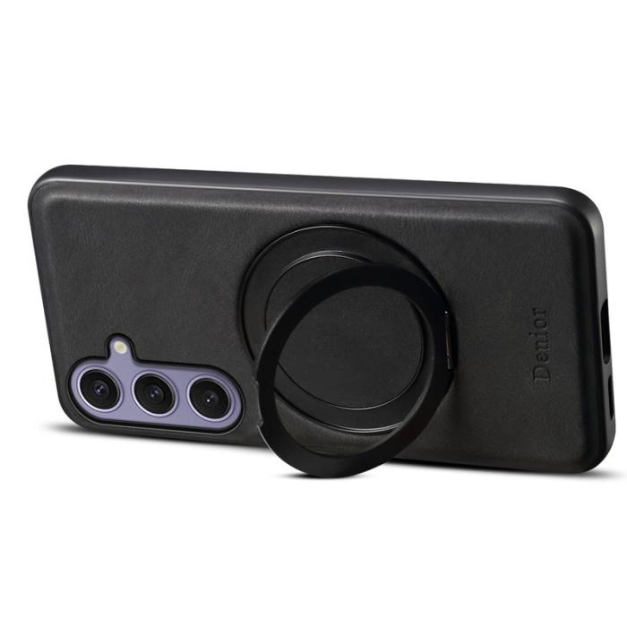DENIOR - DENIOR Samsung Galaxy S24 Plus Magnetiskt Fodral Läder PC TPU - Svart