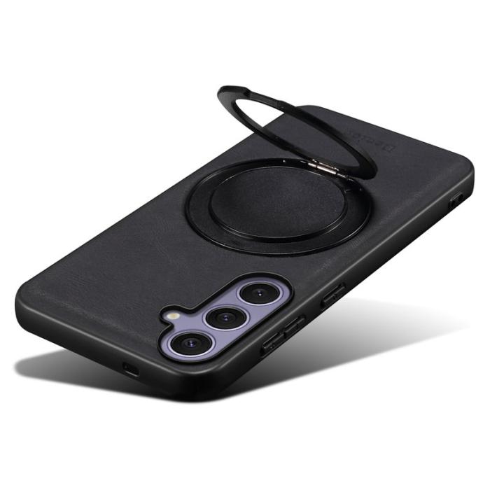 DENIOR - DENIOR Samsung Galaxy S24 Plus Magnetiskt Fodral Läder PC TPU - Svart