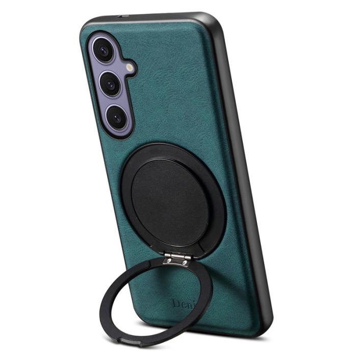 DENIOR - DENIOR Galaxy S24 Plus Magnetiskt Fodral Läder PC TPU Blå