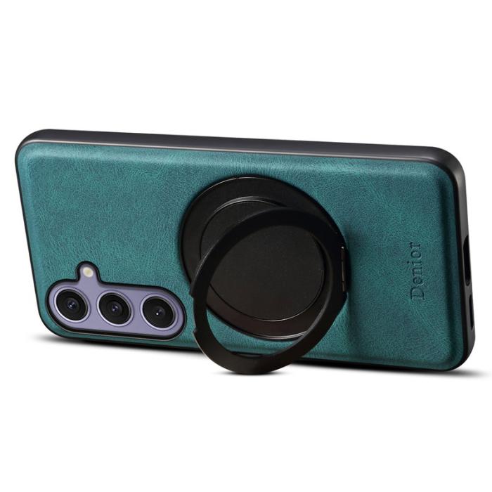 DENIOR - DENIOR Galaxy S24 Plus Magnetiskt Fodral Läder PC TPU Blå