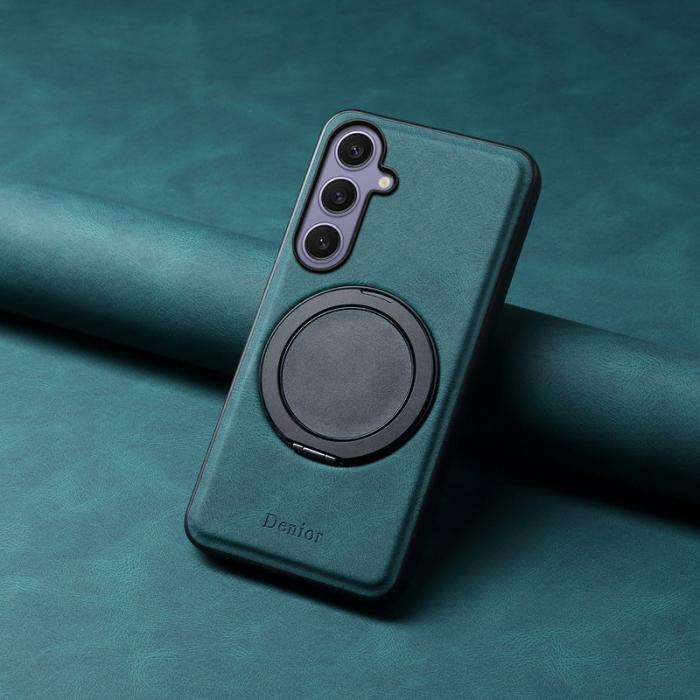 DENIOR - DENIOR Galaxy S24 Plus Magnetiskt Fodral Läder PC TPU Blå