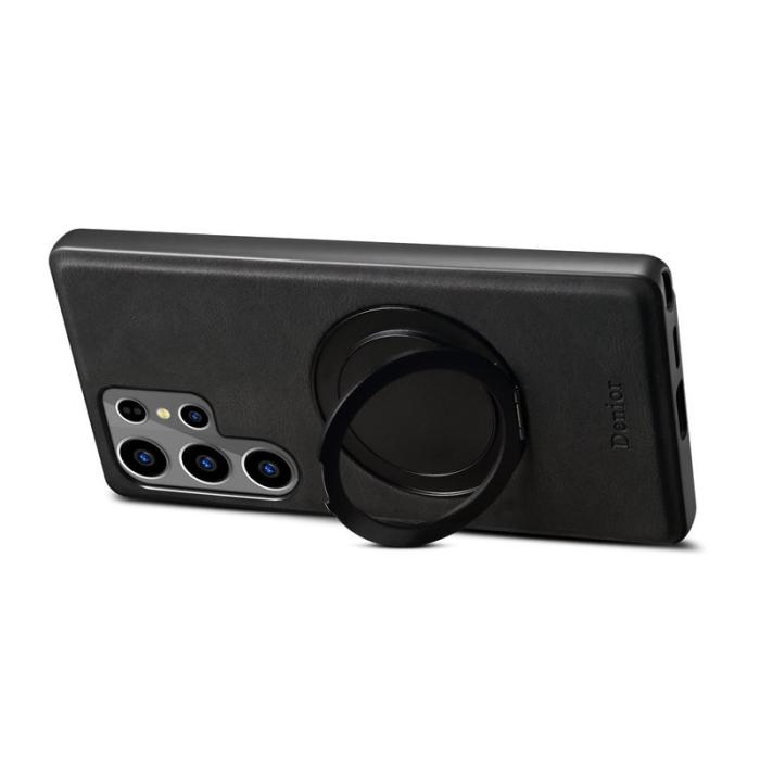 DENIOR - DENIOR Galaxy S24 Ultra Magnetiskt Fodral Läder PC TPU Svart
