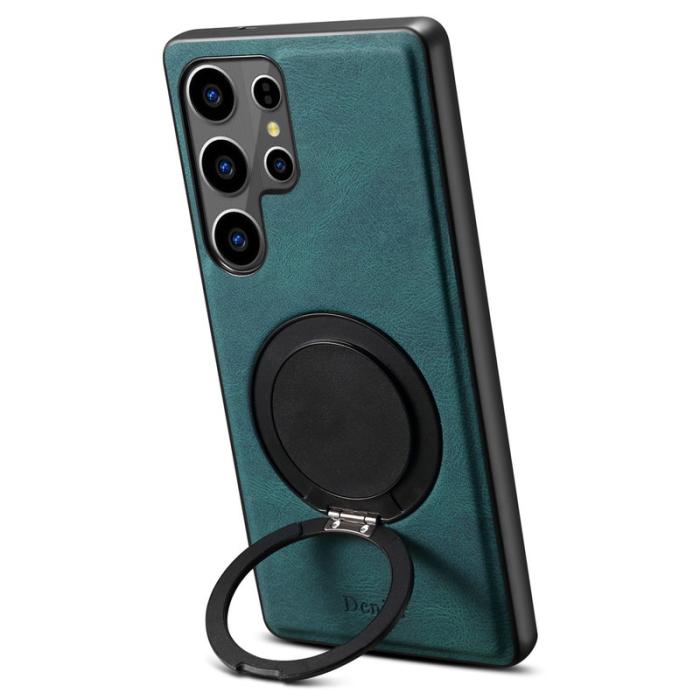 DENIOR - DENIOR Galaxy S24 Ultra Magnetiskt Fodral Läder PC TPU Blå