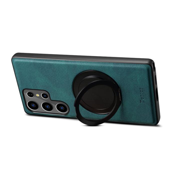 DENIOR - DENIOR Galaxy S24 Ultra Magnetiskt Fodral Läder PC TPU Blå