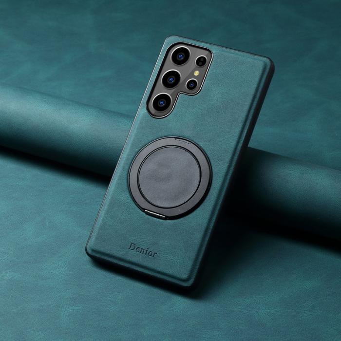 DENIOR - DENIOR Galaxy S24 Ultra Magnetiskt Fodral Läder PC TPU Blå