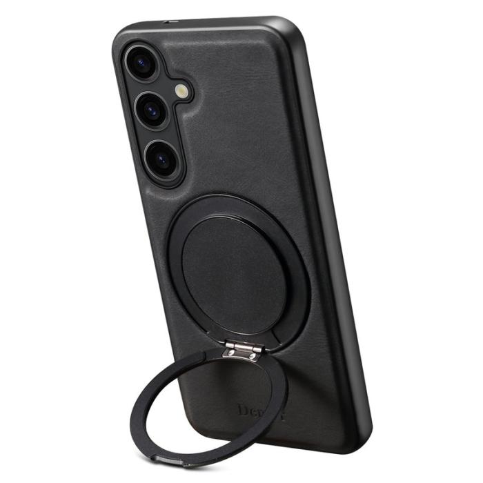 DENIOR - DENIOR A14 Samsung Galaxy S25 Magnetfodral Läder PC TPU Svart