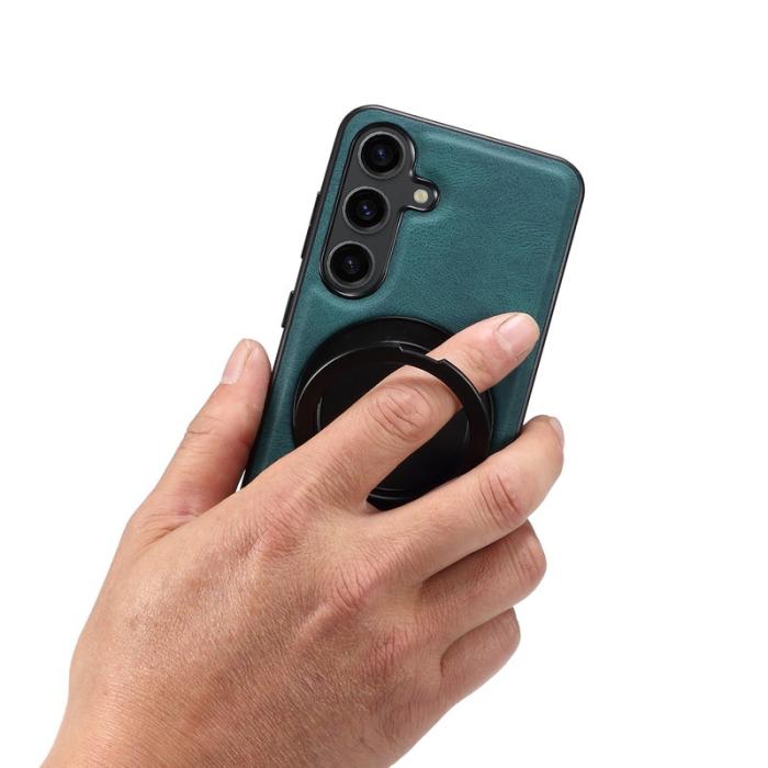 DENIOR - DENIOR A14 Samsung Galaxy S25 Magnetfodral Läder PC TPU Blå