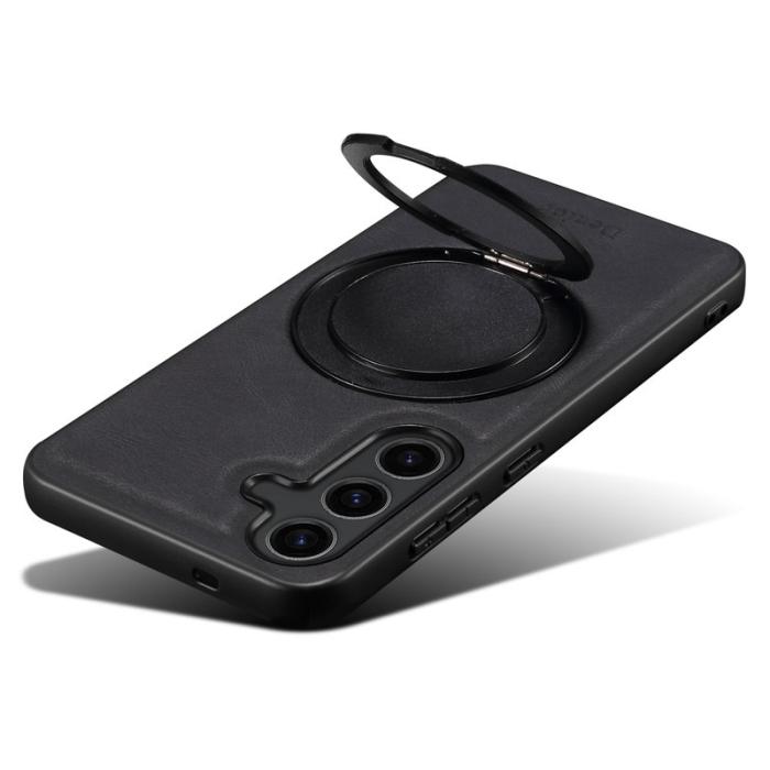 DENIOR - DENIOR A14 Samsung Galaxy S25 Plus Magnetfodral Läder PC TPU Svart