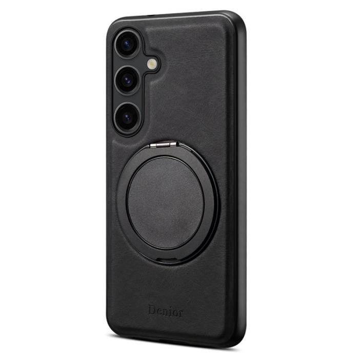 DENIOR - DENIOR A14 Samsung Galaxy S25 Plus Magnetfodral Läder PC TPU Svart