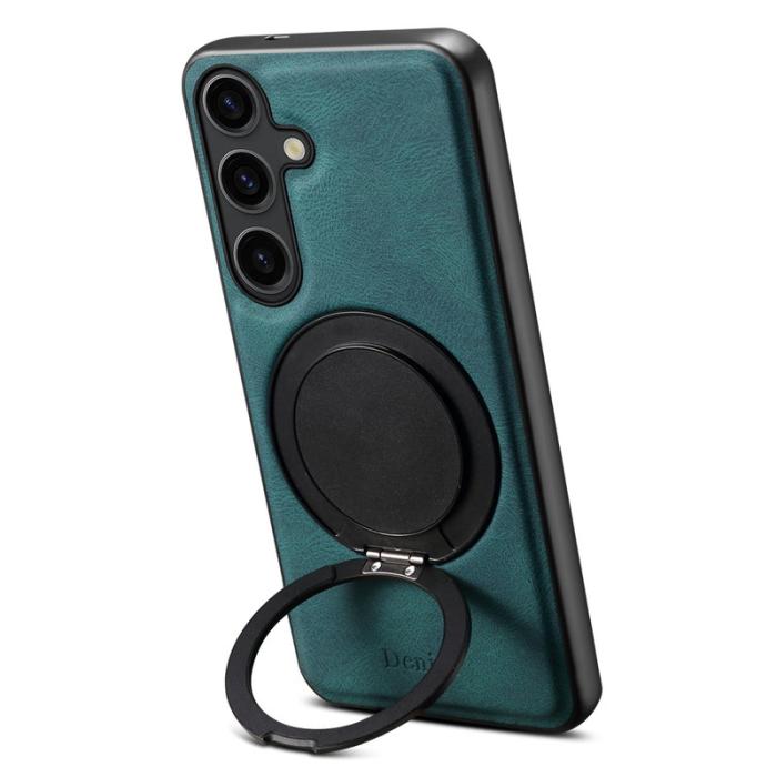 DENIOR - DENIOR A14 Samsung Galaxy S25 Plus Magnetfodral Läder PC TPU Blå