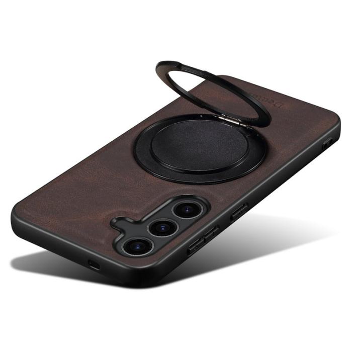 DENIOR - DENIOR A14 Samsung Galaxy S25 Plus Magnetfodral Läder PC TPU - Brun