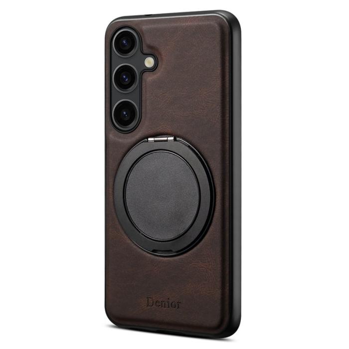 DENIOR - DENIOR A14 Samsung Galaxy S25 Plus Magnetfodral Läder PC TPU - Brun