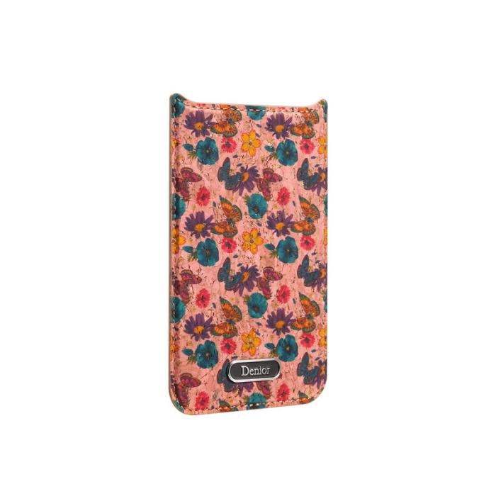 DENIOR - DENIOR A24 iPhone 17 Pro Max Fodral Äkta läder PC TPU Blomma Rosa