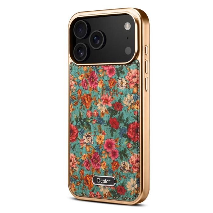 DENIOR - DENIOR A24 iPhone 17 Pro Max Fodral Äkta läder PC TPU Blå