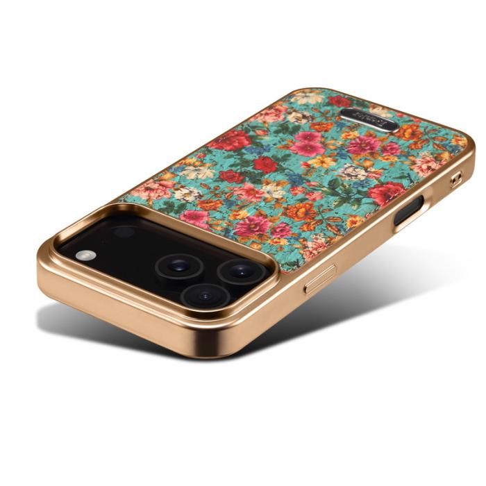 DENIOR - DENIOR A24 iPhone 17 Pro Max Fodral Äkta läder PC TPU Blå