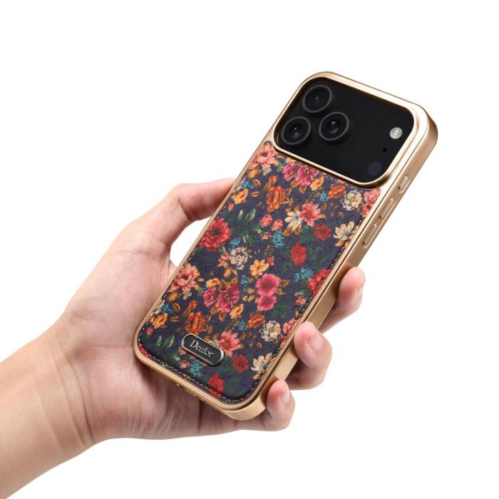 DENIOR - DENIOR A24 iPhone 17 Pro Max Fodral Äkta läder PC TPU Lila