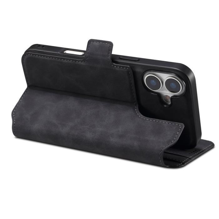 DENIOR - DENIOR B06 iPhone 16 Fodral Magnetiskt Avtagbart Läder TPU - Svart
