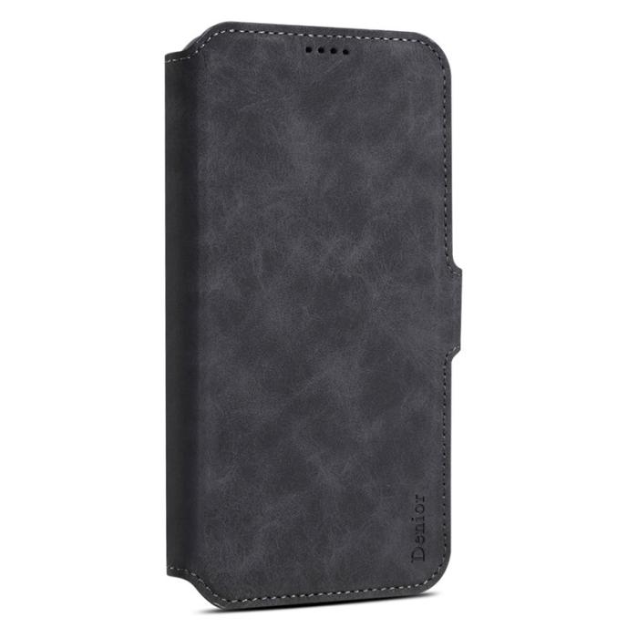 DENIOR - DENIOR B06 iPhone 16 Fodral Magnetiskt Avtagbart Läder TPU - Svart