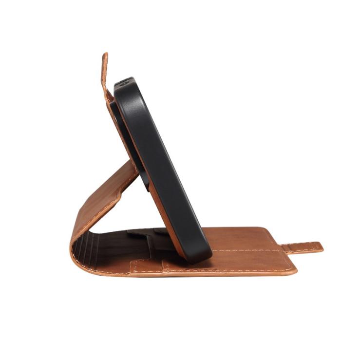 DENIOR - DENIOR B06 iPhone 16 Fodral Magnetiskt Avtagbart Plånbok Läder Brun