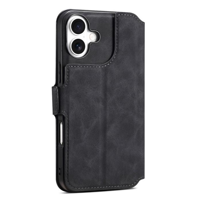 DENIOR - DENIOR B06 iPhone 16 Plus Fodral Magnetiskt Avtagbart Läder TPU - Svart