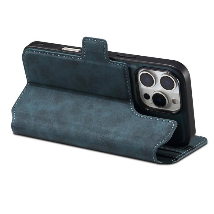 DENIOR - DENIOR B06 iPhone 16 Pro Fodral Magnetiskt Löst Wallet Läder Blå