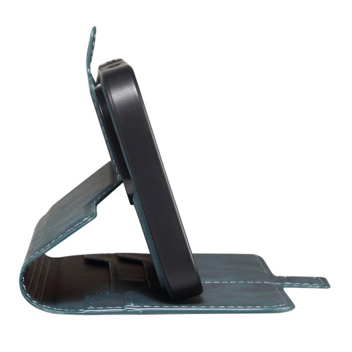 DENIOR - DENIOR B06 iPhone 16 Pro Fodral Magnetiskt Löst Wallet Läder Blå