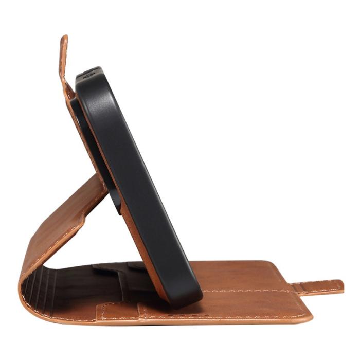 DENIOR - DENIOR B06 iPhone 16 Pro Fodral Magnetiskt Avtagbart Läder Brun
