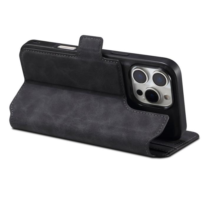 DENIOR - DENIOR B06 iPhone 16 Pro Max Fodral Magnetiskt Läder + TPU - Svart