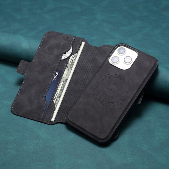 DENIOR - DENIOR B06 iPhone 16 Pro Max Fodral Magnetiskt Läder + TPU - Svart