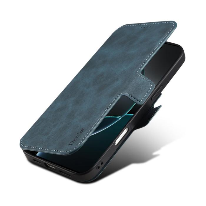 DENIOR - DENIOR B06 iPhone 16 Pro Max Fodral Magnetiskt Läder + TPU - Blå