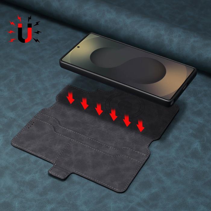 DENIOR - DENIOR B06 Samsung Galaxy S24 Ultra Fodral Läder + TPU - Svart