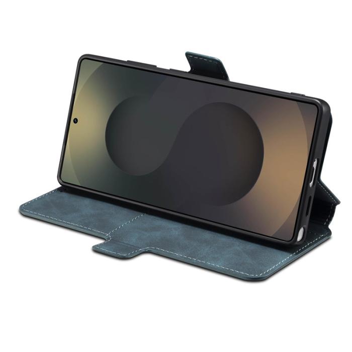 DENIOR - DENIOR B06 Samsung Galaxy S24 Ultra Fodral Läder + TPU Blå