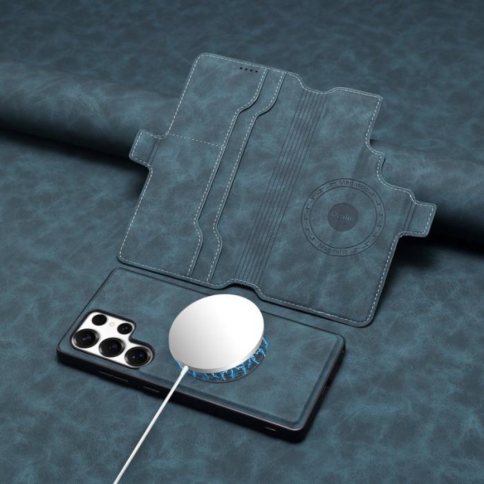 DENIOR - DENIOR B06 Samsung Galaxy S24 Ultra Fodral Läder + TPU Blå