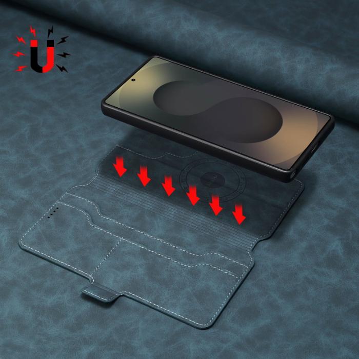 DENIOR - DENIOR B06 Samsung Galaxy S24 Ultra Fodral Läder + TPU Blå